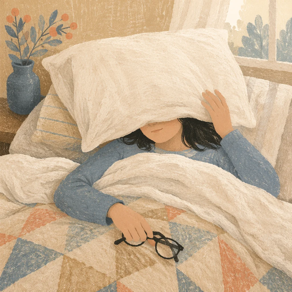 Peaceful Morning Rest in White Bedding