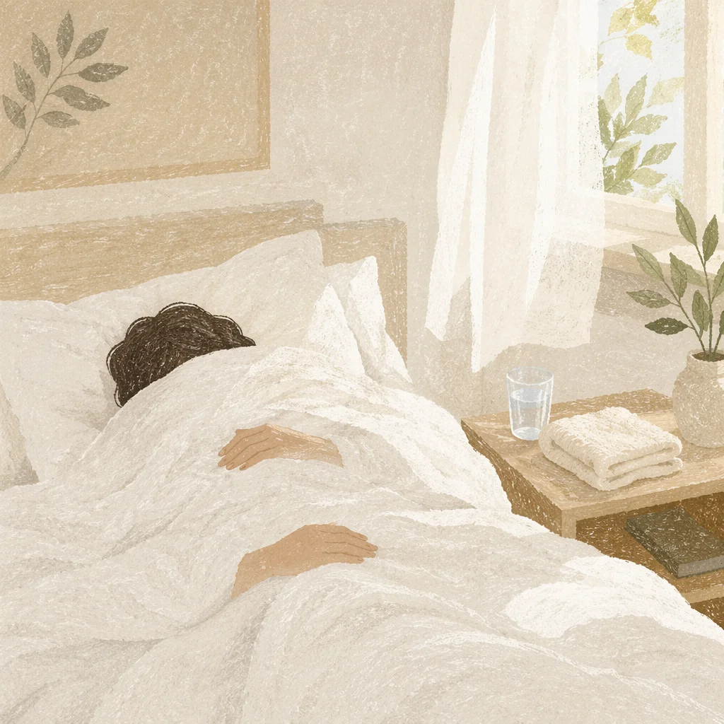 Peaceful Recovery Rest Beneath White Sheets
