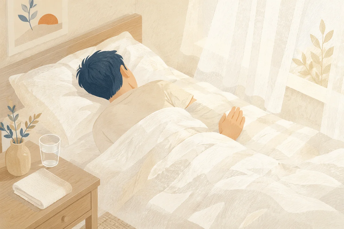 Peaceful Morning Rest in White Bedding