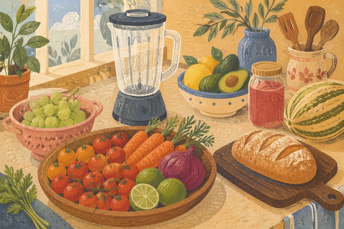Fresh Smoothie Ingredients on Cozy Kitchen Counter