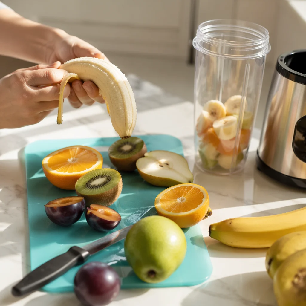 Fresh Morning Smoothie Preparation in Kitchen