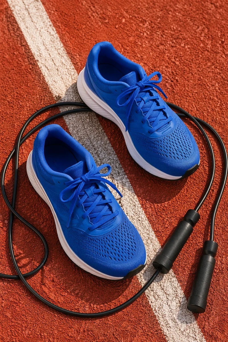 Blue Training Shoes with Jump Rope