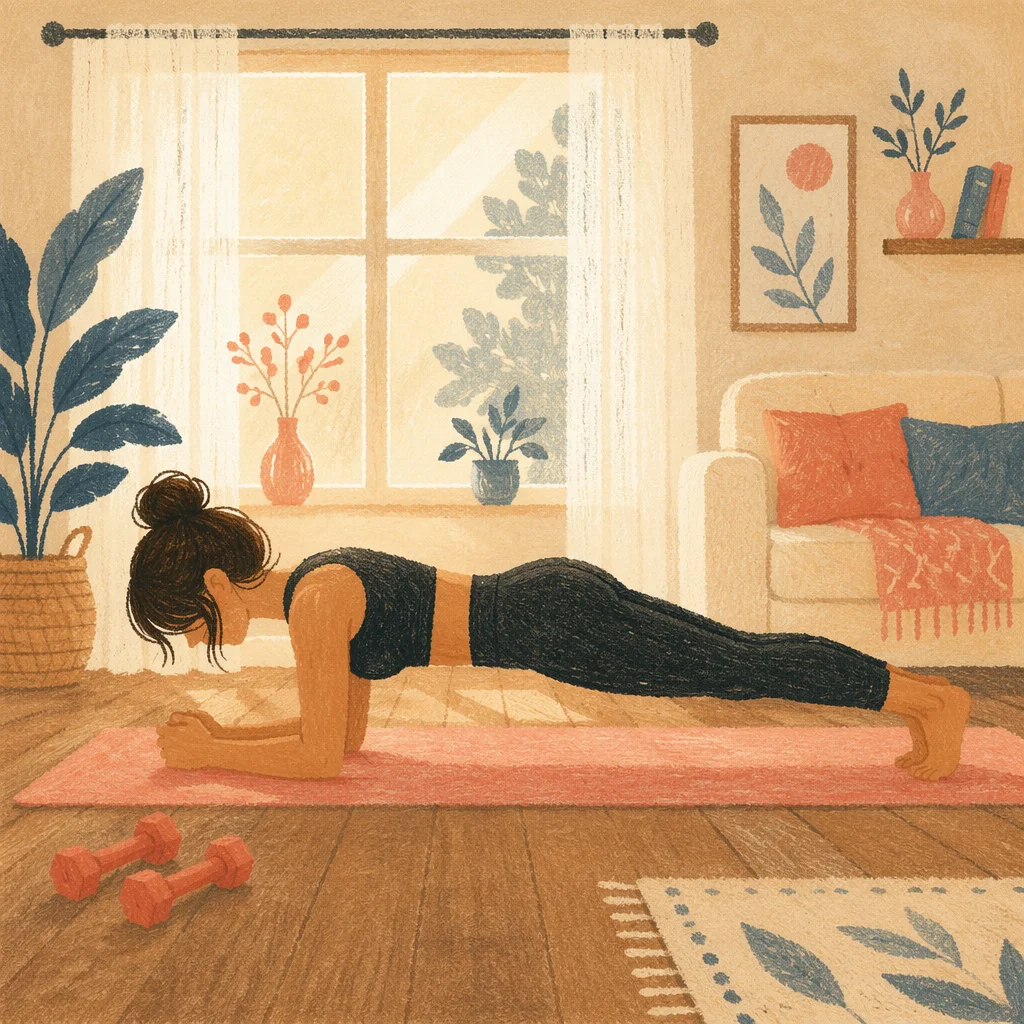 Morning Plank Stretch on Pink Yoga Mat