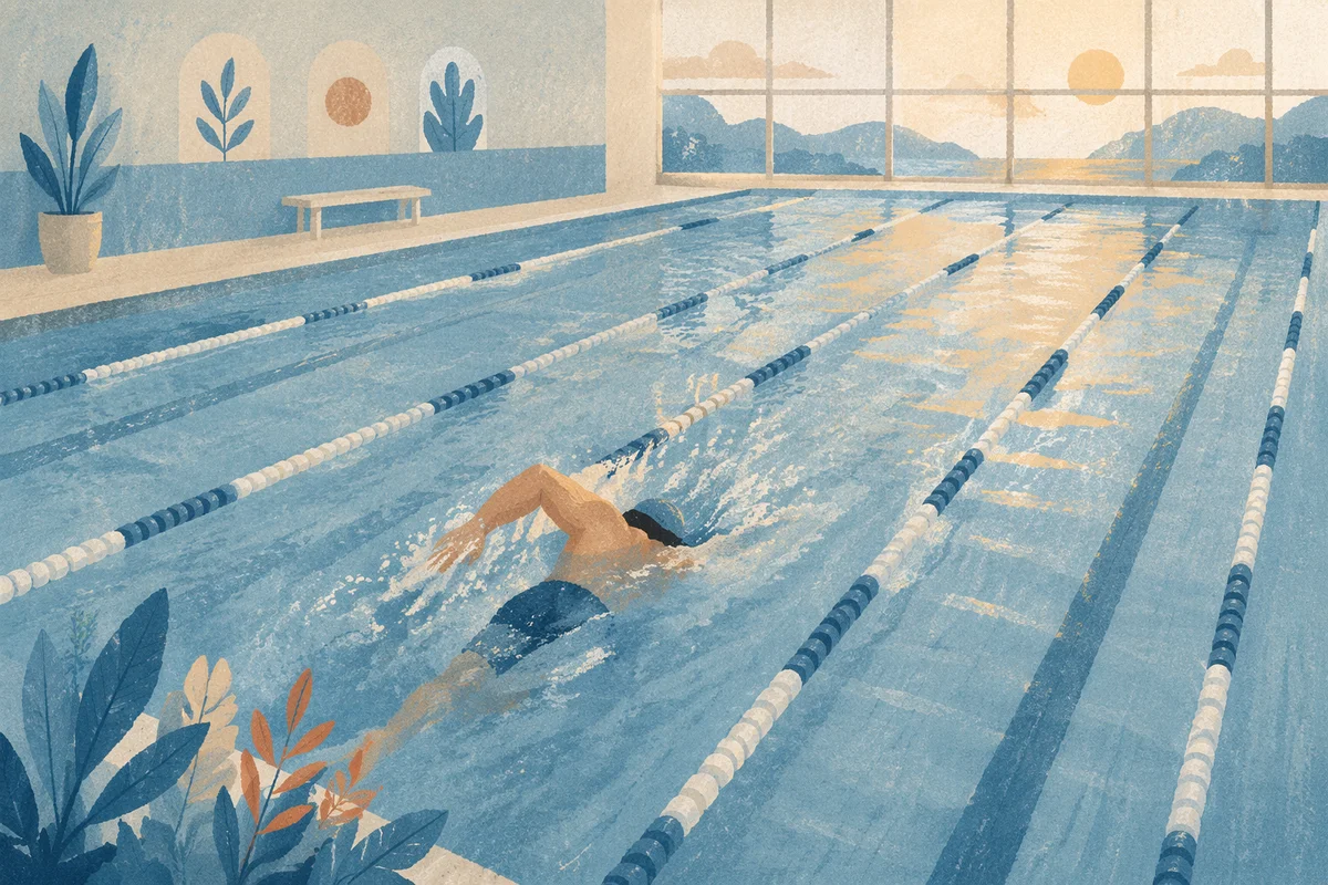 Calm Morning Pool Lap Training