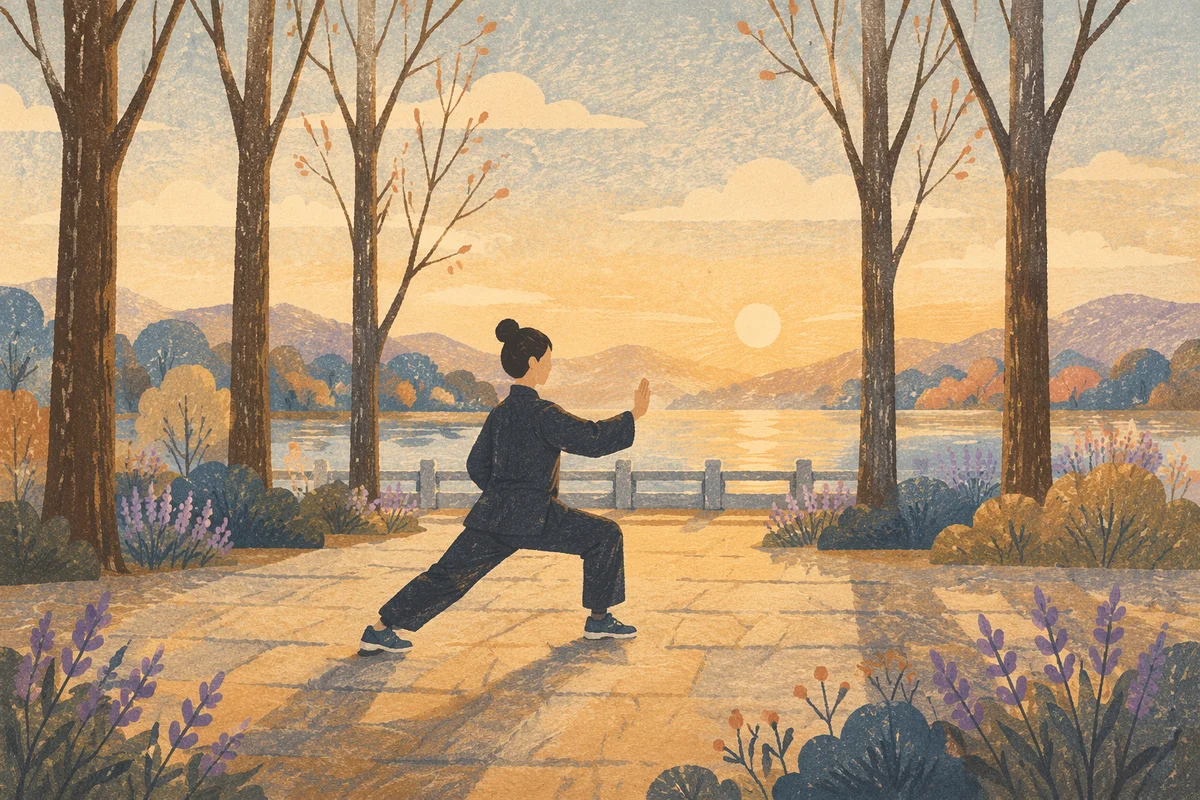 Peaceful Tai Chi Practice at Sunrise Park