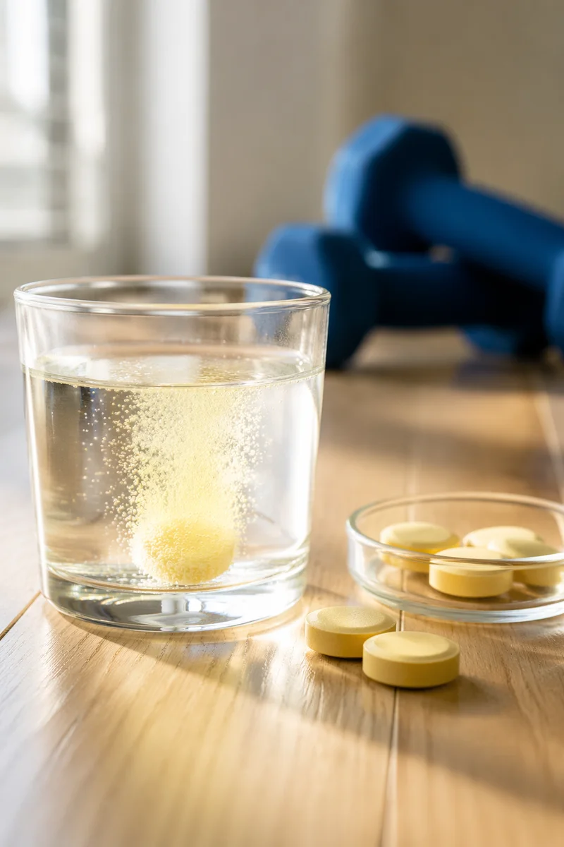 Morning Vitamins with Water and Weights