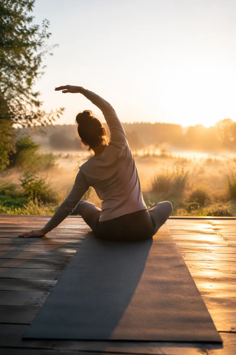 Sunrise Yoga Mat Morning Stretch Scene