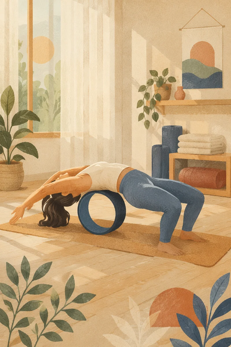 Serene Yoga Wheel Backbend Studio Scene