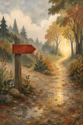 Red Arrow Sign Toward Morning Light