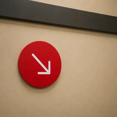 Minimalist Red Arrow Direction Sign