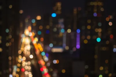 Dreamy Bokeh Lights Over City Night