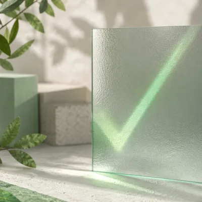 Green Checkmark Light on Frosted Glass