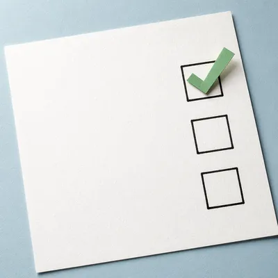 Green Checkmark Approval on Minimal Paper