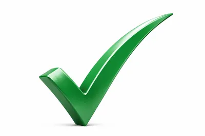 Glossy Emerald Checkmark Approval Symbol