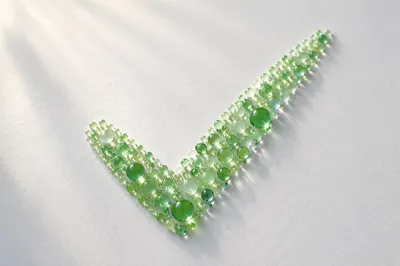 Green Dew Checkmark on White
