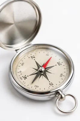 Vintage Compass With Red Needle