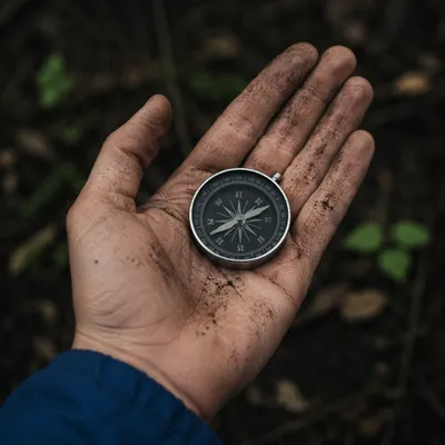 Compass in Hand for Wilderness Direction
