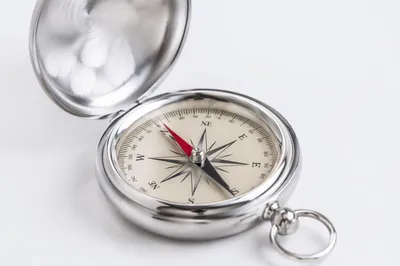 Vintage Compass with Red Direction Needle
