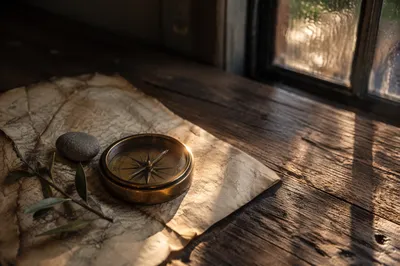 Faithful Compass on Morning Map