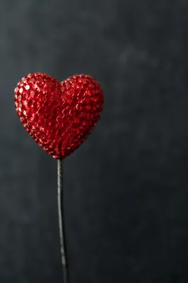 Ruby Red Heart Ornament on Dark Background