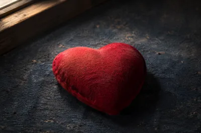 Red Heart Cushion in Quiet Devotion