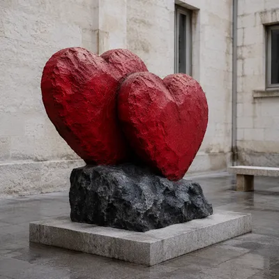 Red Heart Courtyard Art for Compassion