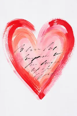 Handmade Crimson Heart on White Paper