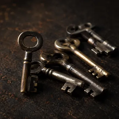 Sepia Metal Keys Security Close Up