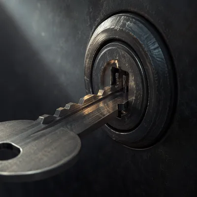 Macro Key and Steel Lock Detail