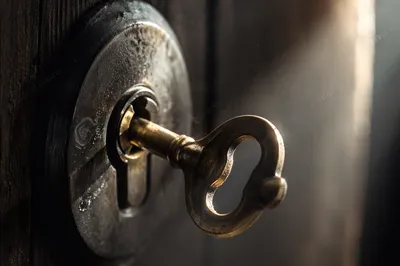 Aged Brass Key in Morning Light