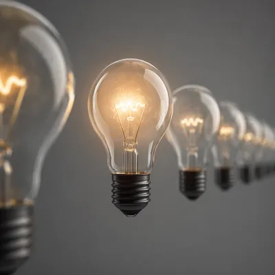 Glowing Light Bulb Innovation Concept