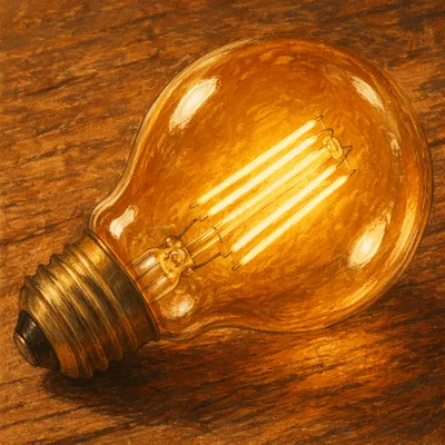 Glowing Vintage Light Bulb Idea Concept