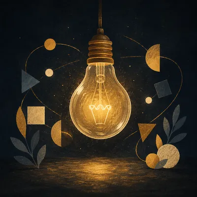 Glowing Light Bulb of Creative Inspiration