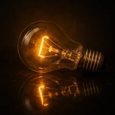 Glowing Vintage Light Bulb Idea Concept