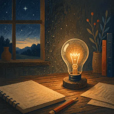Warm Glowing Light Bulb Idea
