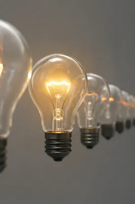 Glowing Light Bulb Innovation Concept