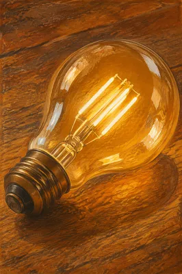 Glowing Vintage Light Bulb of Innovation