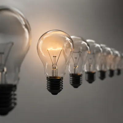 Glowing Light Bulbs for Innovative Ideas
