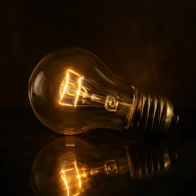 Glowing Vintage Light Bulb Idea Concept