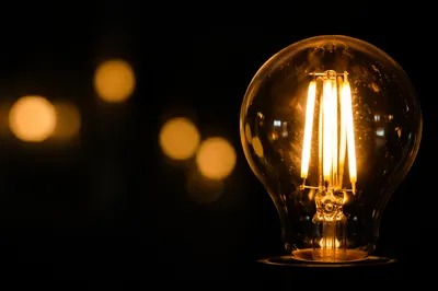 Glowing Light Bulb of Creative Inspiration