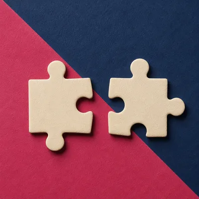 Abstract Puzzle Pieces for Teamwork Concept