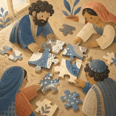 Puzzle Pieces Symbolizing Teamwork and Unity
