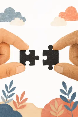 Hands Joining Puzzle Pieces for Teamwork