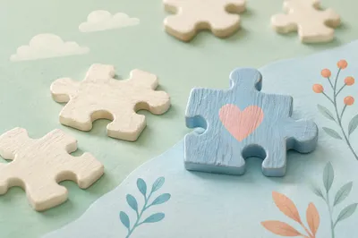 Pastel Puzzle Pieces Symbolizing Teamwork