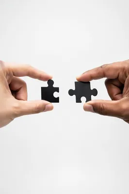 Hands Connecting Puzzle Pieces for Teamwork