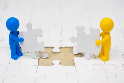 Puzzle Piece Teamwork and Connection Concept