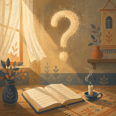 Question Mark in Peaceful Prayer Room