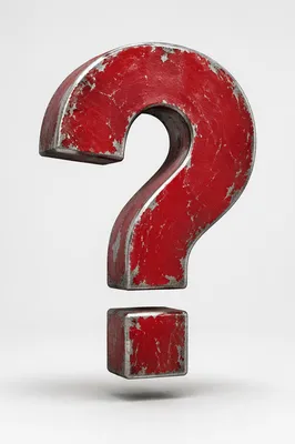 Distressed Red Question Mark Sculpture