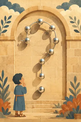 Chrome Question Mark on Textured Stone Wall