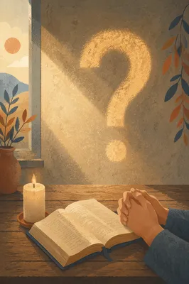Golden Question Mark in Quiet Prayer Room